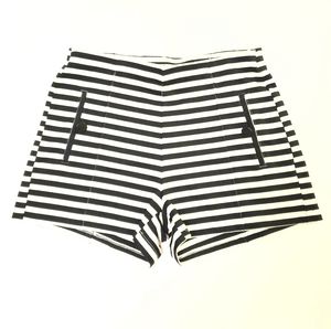 Ci Sono Striped High Waisted Shorts. Small.